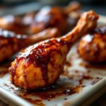 Oven-baked BBQ chicken drumsticks with crispy skin and caramelized barbecue sauce